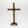Imagem do produto Crucifixo São Bento madeira cilíndrica 26cm c/ base.