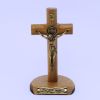 Imagem do produto Crucifixo São Bento madeira cilíndrica 12cm c/base.