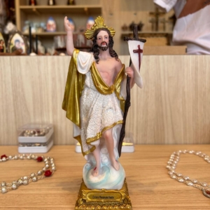Jesus Cristo Ressuscitado em Resina 20cm