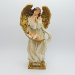 Anjo da Guarda resina 30cm Bebê Dormindo na asa.