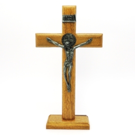 Imagem do produto Crucifixo São Bento madeira 26cm c/base. - 