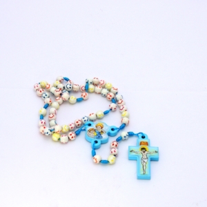 Terço Infantil Azul 8mm Anjo da Guarda.