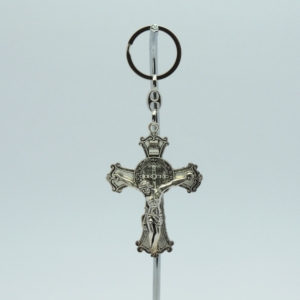 Chaveiro Cruz de São Bento prateado