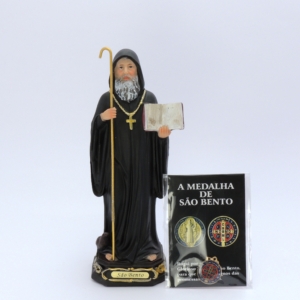 São Bento em Resina de 20cm + Medalha Resinada