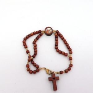 Pulseira Terço Divino Pai Eterno 4mm de Madeira