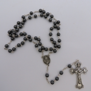 Terço São Bento de Hematita 6mm
